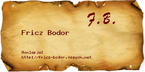 Fricz Bodor névjegykártya
